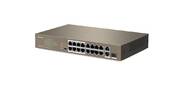 IP-COM F1118P-16-150W Коммутатор неуправляемый PoE, 18 портов, 16х100 Мбит / с, 2x1 Гбит / с, SFP 1x1 Гбит / с, PoE 16х30 Вт (до 130Вт), установка в стойку 1U