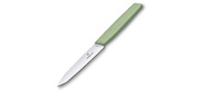 Нож кухонный Victorinox Swiss Modern  (6.9006.1042) стальной разделочный лезв.100мм прямая заточка зеленый