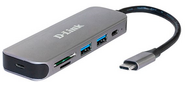 D-Link DUB-2325 / A1A Концентратор с 2 портами USB 3.0,  1 портом USB Type-C,  слотами для карт SD и microSD и разъемом USB Type-C