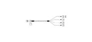 Кабель Amphenol RHS36-4395,    HDmSAS SFF8643 -to- 4*SATA,  Crossover,  75cm