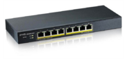 Smart L2 коммутатор PoE+ Zyxel GS1900-8HP,  8xGE PoE+,  настольный,  бесшумный,  бюджет PoE 70 Вт