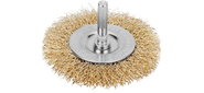 Кордщетка MATRIX 74446 для дрели 60мм плоская со шпилькой латунированная витая проволока