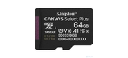 Micro SecureDigital 64GB Kingston Canvas Select Plus Gen3 100MB / s A1, без адаптера