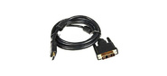 Кабель DVI-D- HDMI 24M / 19M 5м, золотые контакты, ферритовые кольца.