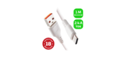 Кабель GoPower GP01T USB  (m)-Type-C  (m) 1.0м 2.4A ПВХ белый  (1 / 800)