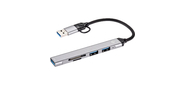 Адаптер TypeC+adapter-->USB3.0+2USB2, 0+SD+TF, VCOM <DH297>