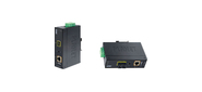 IP30 Industrial 10 / 100 / 1000Base-T to Gigabit SFP Converter with 802.3at POE+  (-40 to 75C)