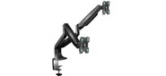 ONKRON G200 BLACK Кронштейн для 2 мониторов 13-32'' ГАЗЛИФТ макс 100*100 наклон -90? / +90?, поворот +-90°, 2 колена, вылет от стены до 525мм, крепление к столу 10-85мм, макс общий вес 9кг, черный