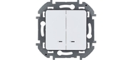Legrand 673630 Выключатель двухклавишный с подсветкой / индикацией - INSPIRIA - 10 AX - 250 В~ - белый
