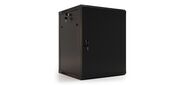 Шкаф Hyperline WRline WR-TW-1245-SR-RAL9004 настенный 19-дюймовый  (19"),  12U,  650x600х450мм,  цельнометаллическая дверь с замком,  цвет черный  (RAL9004)  (разобранный)