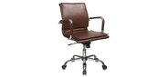 Бюрократ Ch-993-Low brown,  Кресло,  коричневая иск. кожа,  низкая спинка,  крестовина хром