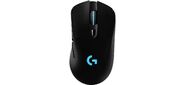 Мышь игровая Logitech G703 Lightspeed черная,  сенсор 100-25600dpi  (Hero25K),  беспроводная 2.4GHz + USB 1, 8м,  5 программируемых кнопок + колесо прокрутки,  RGB-подсветка,  под правую руку