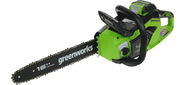 Цепная пила аккумуляторная (2005807UA) GreenWorks GD40CS18, 40V, 40 см, бесщеточная, 1, 8 КВТ, с АКБ 2АЧ и ЗУ