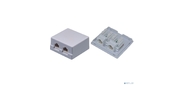 Внешняя сетевая розетка NEOMAX [NM-SMB-KJ45-U5E-2PD-102-WH] Cat.5E, UTP,  2 порта,  цвет белый