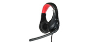 Наушники с микрофоном Oklick HS-L100 черный / красный 2.2м мониторы оголовье  (NO-530)