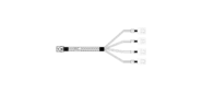 Кабель Amphenol RHS36-4567  HDmSAS SFF8643 -to- 4*SATA,  металлические защелки,   75cm