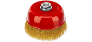 Щетка MATRIX для УШМ,  125 мм,  М14,  "чашка",  латунированная витая проволока /  /  74606