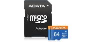 Флеш карта microSD 64GB A-DATA microSDHC Class 10 UHS-I A1 100 / 25 MB / s (SD адаптер)
