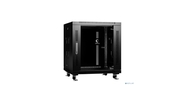 Cabeus SH-05C-12U60 / 60-BK Шкаф монтажный телекоммуникационный 19" напольный 12U 600x600x730mm  (ШхГхВ) передняя стеклянная и задняя сплошная металлическая двери,  ручка с замком,  цвет черный  (RAL 9004)