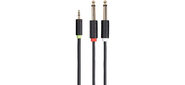 Кабель-адаптер 3.5ST (M) / 2X6.35 ST (M),  1.5м,  Telecom PRO <TAV6168-1.5M>