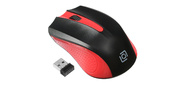 Мышь Oklick 485MW черный / красный оптическая  (1200dpi) беспроводная USB  (2but)