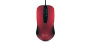 Gembird MOP-400-R красный USB {Мышь,  бесшумный клик,  2 кнопки+колесо кнопка,  1000 DPI,   soft-touch,  кабель 1.45м,  блистер}