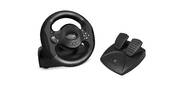 Руль SVEN GC-W300 (педали, вибро, лепестки, D-pad, 10 кл, резин. вставки, PC, цифр. и аналог.)