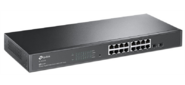 TP-Link SG2218,  JetStream Smart коммутатор на 16 гиг. портов и 2 гигабитных uplink-порта,  16 портов RJ-45 10 / 100 / 1000 Мбит / с,  2 гигабитных SFP-слота,  функции L2 / L2+,  возможность монтажа в стойку