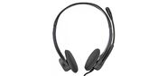 Гарнитура Logitech PC960 |981-000100| черная, USB, поворотный микрофон, пульт управления на кабеле, |981-000100| кабель 2.4м