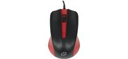 Мышь Oklick 225M черный / красный оптическая (1200dpi) USB (2but)