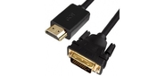 Greenconnect Кабель HDMI-DVI 7.5m черный,  OD7.3mm,  28 / 28 AWG,  позолоченные контакты,  19pin AM  /  24+1M AM double link,   тройной экран (GCR-HD2DVI1-7.5m)