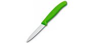 Нож кухонный Victorinox Swiss Classic  (6.7636.L114) стальной для овощей лезв.80мм серрейт. заточка зеленый