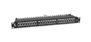 Cabeus PL-24-Cat.6a-SH-Dual IDC Патч-панель 19"  (1U),  24 порта RJ-45,  категория 6a,  полностью экранированная,  с задним кабельным организатором