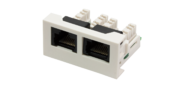 Вставка Mosaic 22.5x45 2xRJ45 Cat.6,  белая