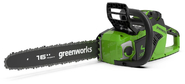 Greenworks Цепная пила аккумуляторная GreenWorks  GD40CS18K4,  40V,  40 см,  бесщеточная,   до 1, 8 КВТ,  с АКБ 4АЧ и ЗУ [2005807UB]