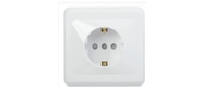 Iek ERV14-K01-16-DM РСш10-3-ВБ Розетка 1местн. c з / к c защ.штор. 16А ВЕГА  (белый) IEK