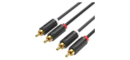 Vention bcmbi Кабель аудио 2RCA M / 2RCA M - 3м Чёрный