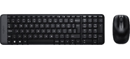 Клавиатура + мышь Logitech MK220 клав:черный мышь:черный USB беспроводная (920-003161)