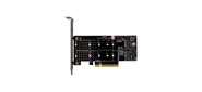 ORIENT C303E2 Переходник PCI-Ex8->2 x M.2 M-key NVMe SSD,  тип 2230 / 2242 / 2260 / 2280 / 22110,  2 планки крепления в комплекте  (31325)