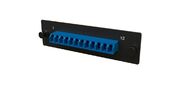 Hyperline FO-FPM-W120H32-12LC-BL Панель для FO-19BX с 12 LC адаптерами,  12 волокон,  одномод OS1 / OS2,  120x32 мм,  адаптеры цвета синий  (blue)