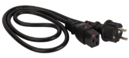 Шнур питания с блокировкой C19-Schuko прямая, 3х1.5, 220В, 16А, черный, 3 метра