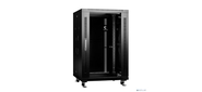 Cabeus SH-05C-18U60 / 60-BK Шкаф монтажный телекоммуникационный 19" напольный 18U 600x600x988mm  (ШхГхВ) передняя стеклянная и задняя сплошная металлическая двери,  ручка с замком,  цвет черный  (RAL 9004)