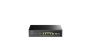6-Port 10 / 100 / 1000M PoE+ Switch,  4-Port 10 / 100 / 1000 BASE-T Gigabit PoE+ ports,  2-Port 10 / 100 / 1000 BASE-T Gigabit Uplink ports,   802.3at / af,  VLAN mode support for port #1 ~ #4,  Extend mode support for port #3 ~ #4,  Fanless,  ±4KV Surge Protection, Watchdog,  65W internal