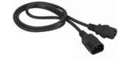 Шнур питания C13-C14, 3х0.75, 220В, 10А, черный, 0.5 метра