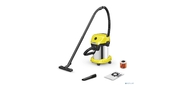Строительный пылесос Karcher WD 3 S V-17 / 4 / 20 1000Вт  (уборка: сухая / сбор воды) желтый