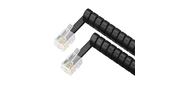 Greenconnect Телефонный шнур витой для трубки 1.0m, RJ9 4P4C (джек) черный, GCR-50963