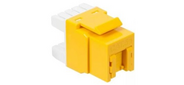 Модуль Keystone, RJ45, кат.5E, UTP, 180 градусов, со встроенной шторкой, желтый