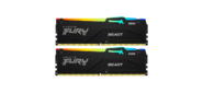 DDR 5 DIMM 32Gb PC44800, 5600Mhz, Kingston FURY Beast Black RGB CL40 (Kit of 2) (KF556C40BBAK2-32) (retail)