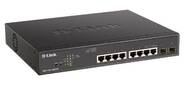 D-Link DGS-1100-10MPPV2 / A3A Настраиваемый L2 коммутатор с 8 портами 10 / 100 / 1000Base-T и 2 портами 1000Base-X SFP  (порты 1-8 PoE 802.3af / at,  порты 7-8 PoE 802.3bt,  PoE-бюджет 242 Вт)