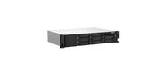 QNAP TS-873AeU-4G NAS 8x3.5 / 2.5 SATA / SSD trays,  2 x M2 PCIe,  2x 2.5 GbE,  2U rackmount,  1 PSU. AMD Ryzen V1500B 4-core / 8-thread 2.2 GHz processor,  4 GB DDR4 RAM  (1*4 GB) up to 64GB  (2*32 GB). W / o rail kit RAIL-B02